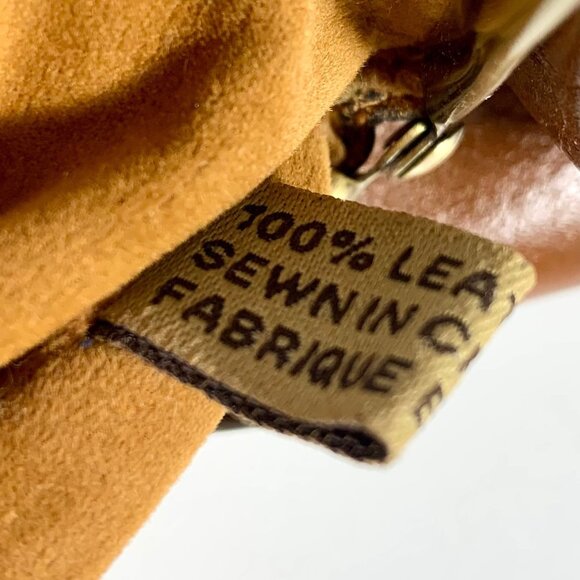 Patricia Nash Brown Leather Womens Clutch Purse Brass Frame Embossed Floral Logo - Picture 11 of 15